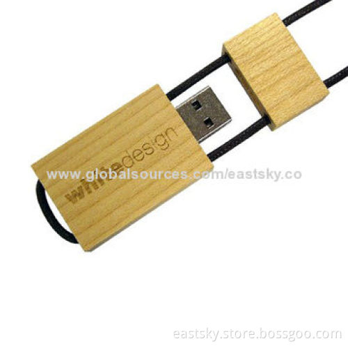 Wood Promotional Flash Drive, Made of Wood/Bamboo, with 2.0 Interface, Logo Printing Available, 64MBNew